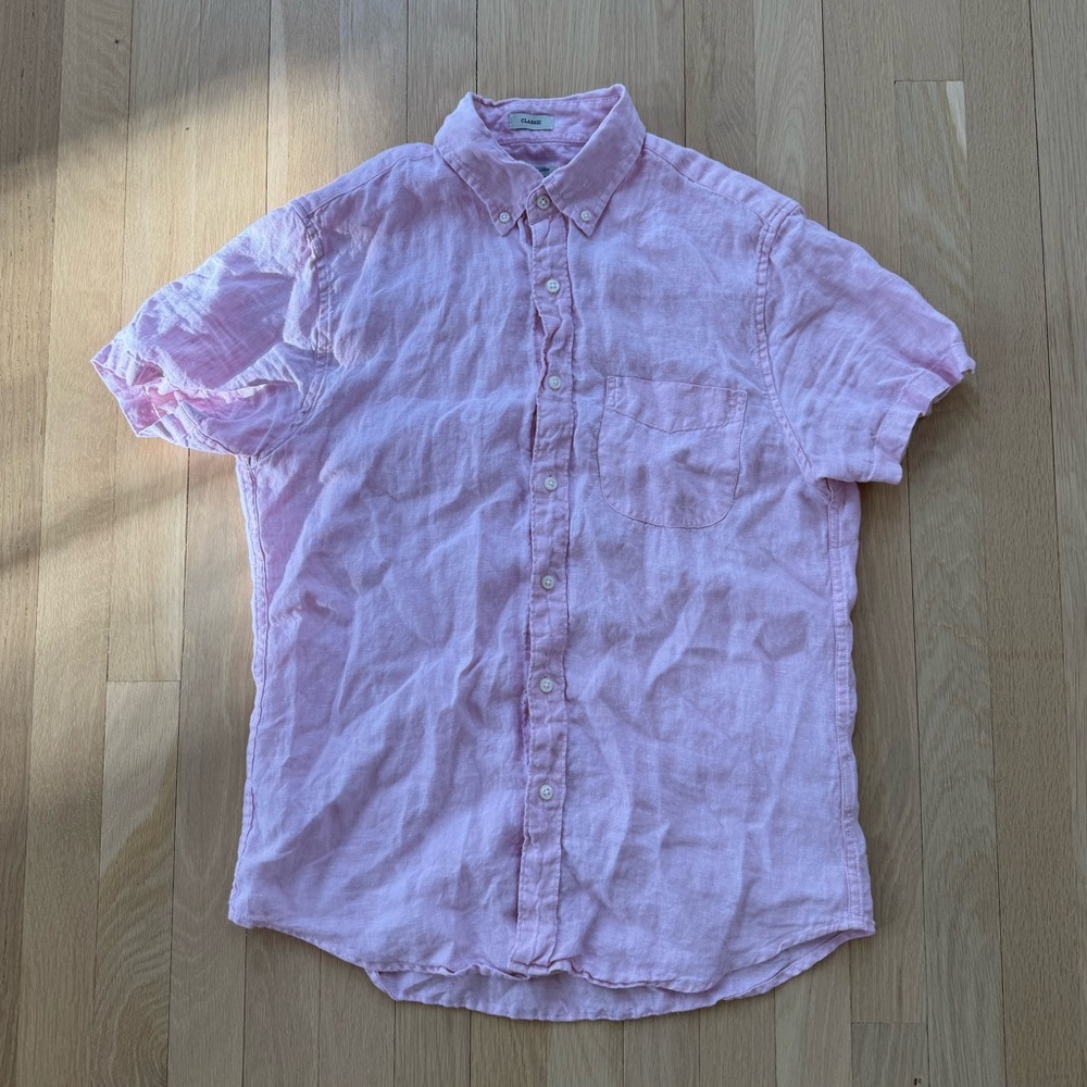 Jcrew short sleeve Irish linen shirt
